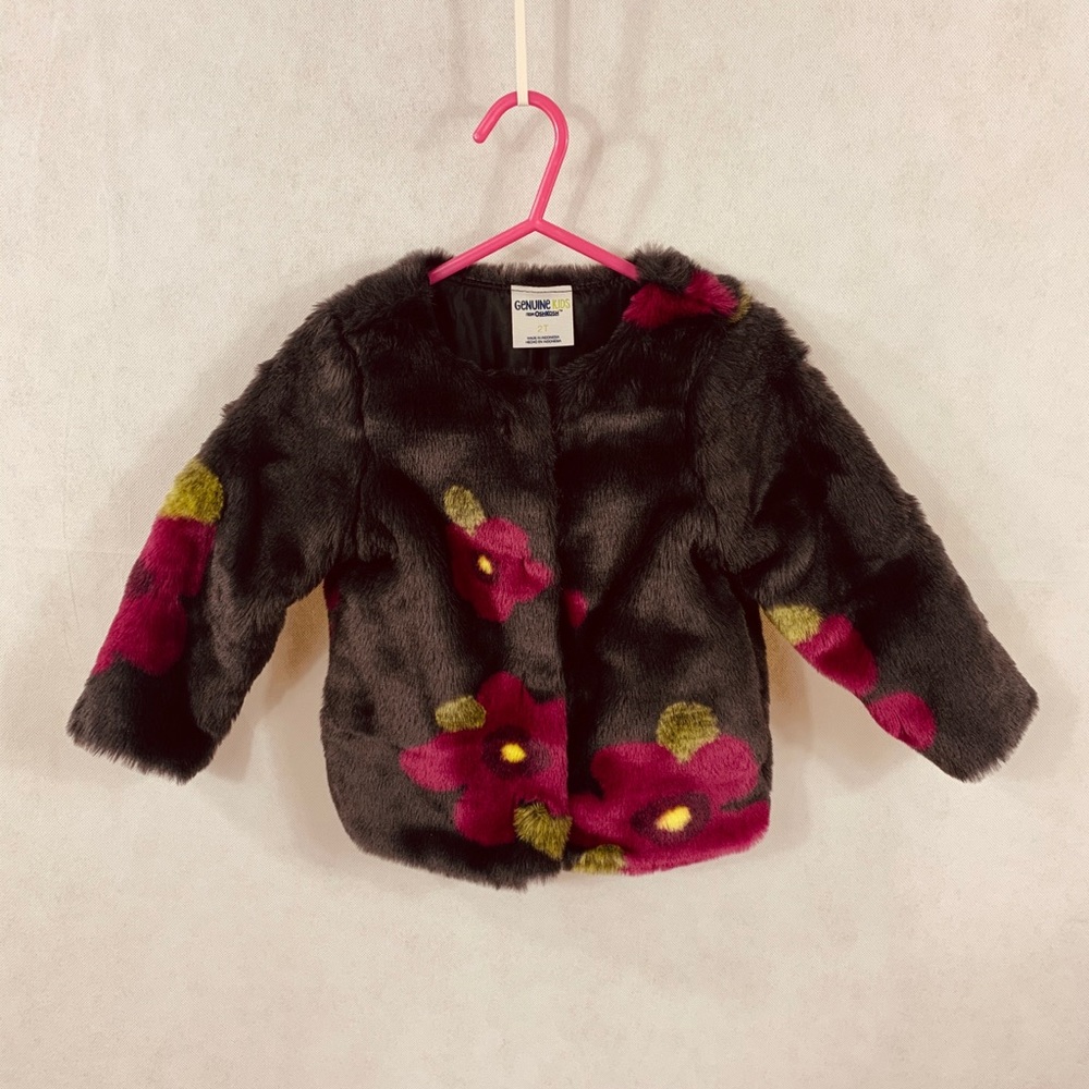 Genuine kids faux fur jacket